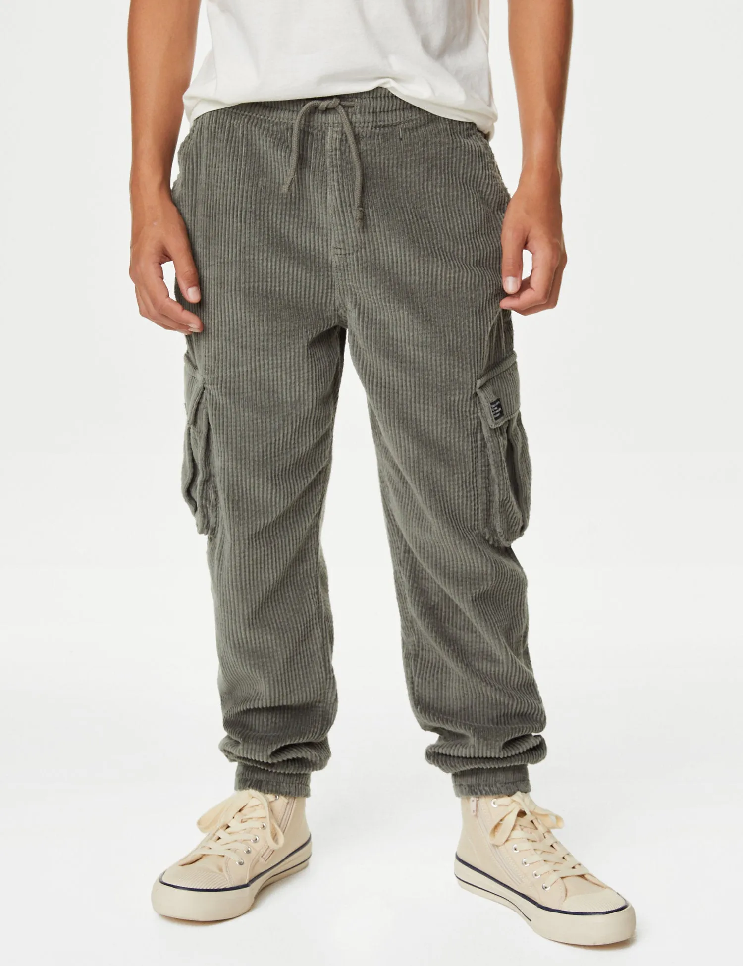 Pure Cotton Cord Cargo Trousers