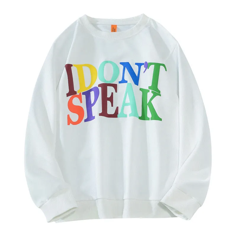 Rainbow Three-dimensional Foam Printing Long Sleeve Top Men's Pullover Terry Sweatshirt