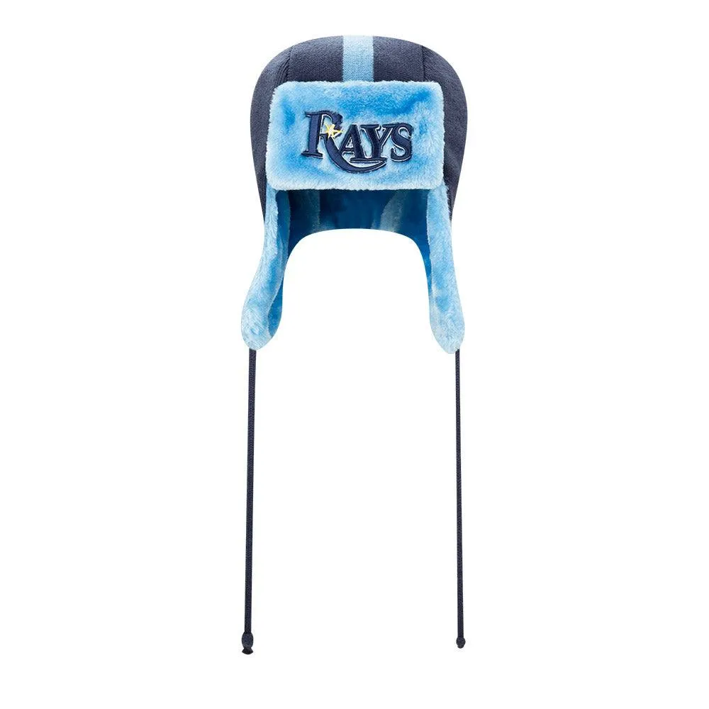 Rays New Era Navy Helmet Head Knit Hat