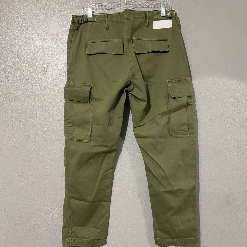 RE/DONE Olive Green Upcycled Army Cargo High Rise Pants Size 29