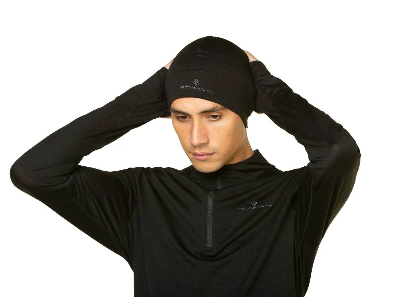 Ronhill Merino Beanie - Black/Lake