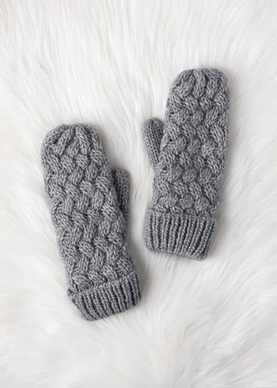 Rose Knit Mittens