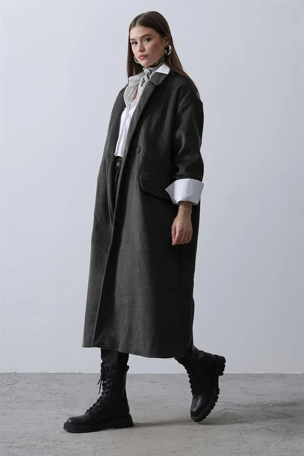 RYN Oversized Wide Sleeve Coat - Anthracite - Sankt Gallen