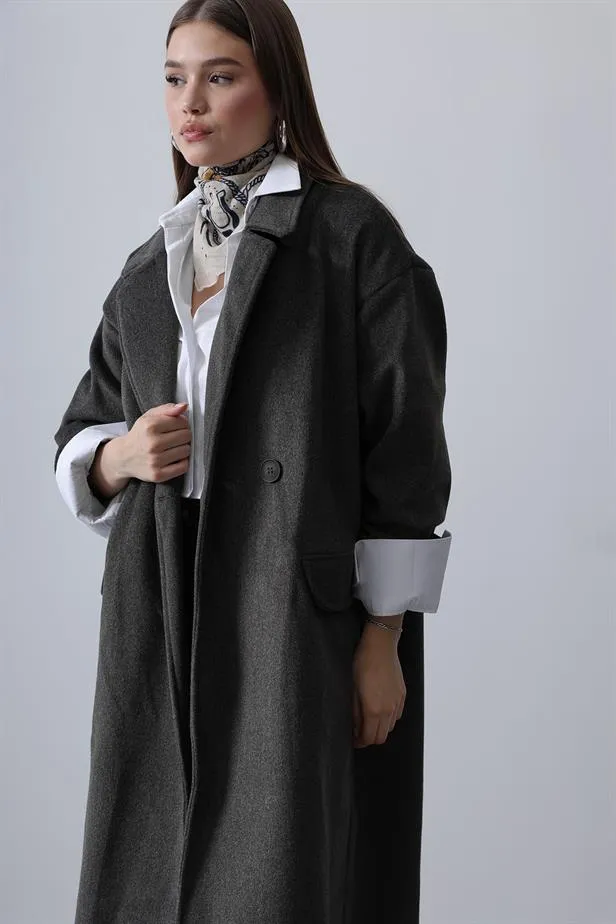 RYN Oversized Wide Sleeve Coat - Anthracite - Sankt Gallen