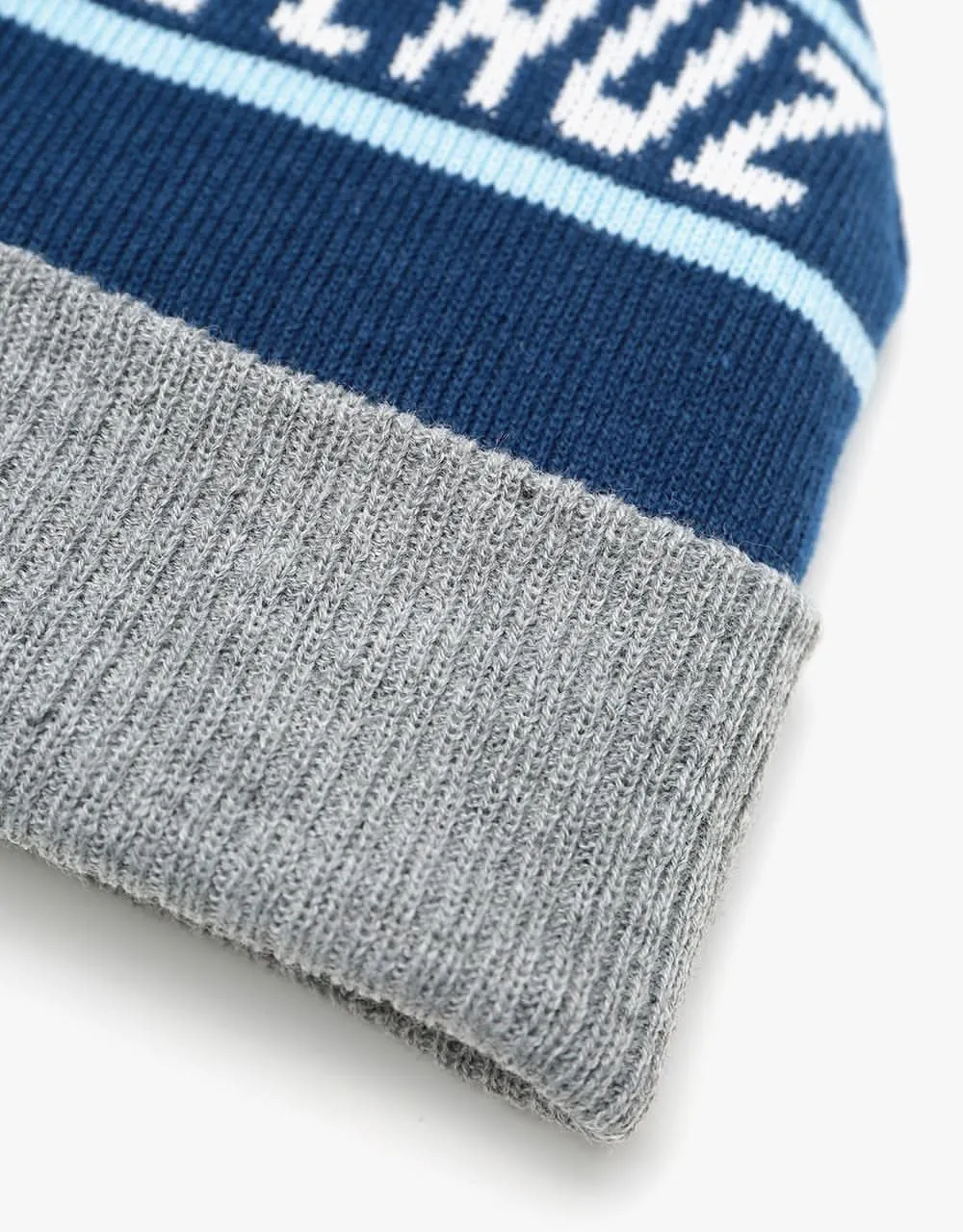 Santa Cruz Strip Stripe Bobble Beanie - Dark Navy/Athletic Heather