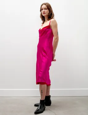 Satin Slip Dress Fuchsia/Red