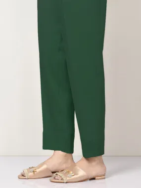 Satin Straight Trouser - Green