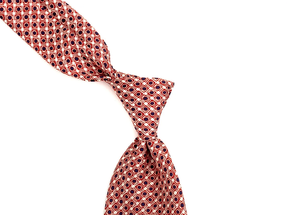 Silk Tie Retro Circle Red