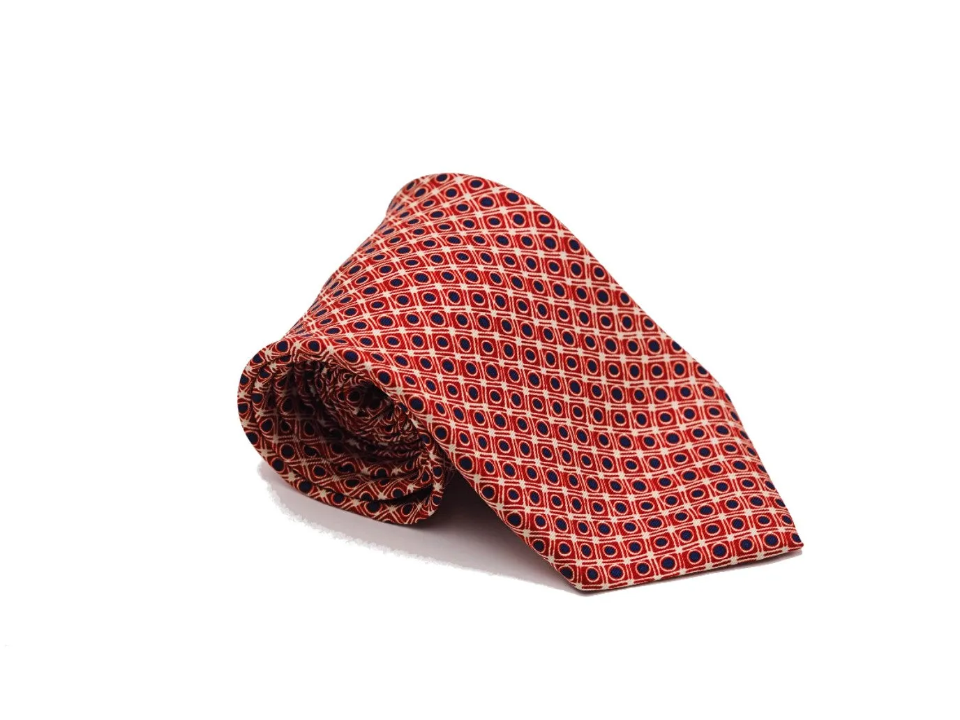 Silk Tie Retro Circle Red