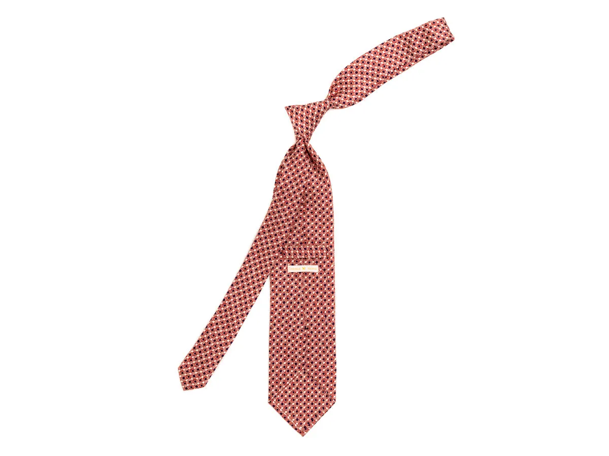 Silk Tie Retro Circle Red