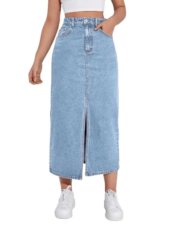 Sky Blue Chic Denim Skirt