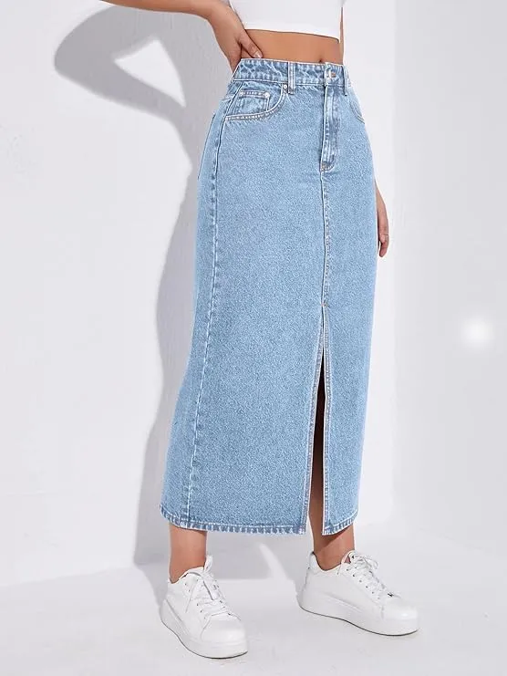 Sky Blue Chic Denim Skirt