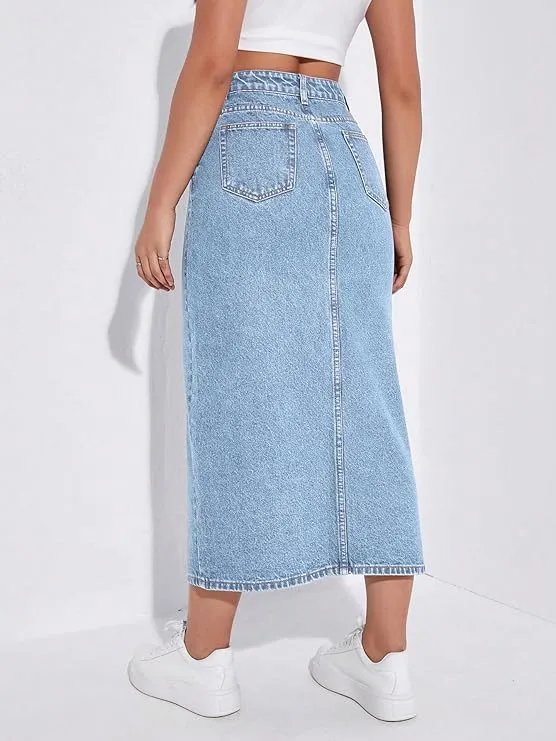 Sky Blue Chic Denim Skirt