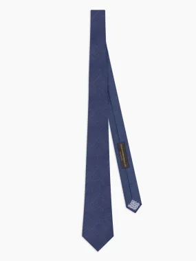 Slim Navy Textured Wool Blend Tie