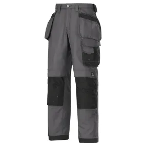 Snickers 3214 Craftsmen Holster Pocket Trousers, Canvas  Steel Grey/Black