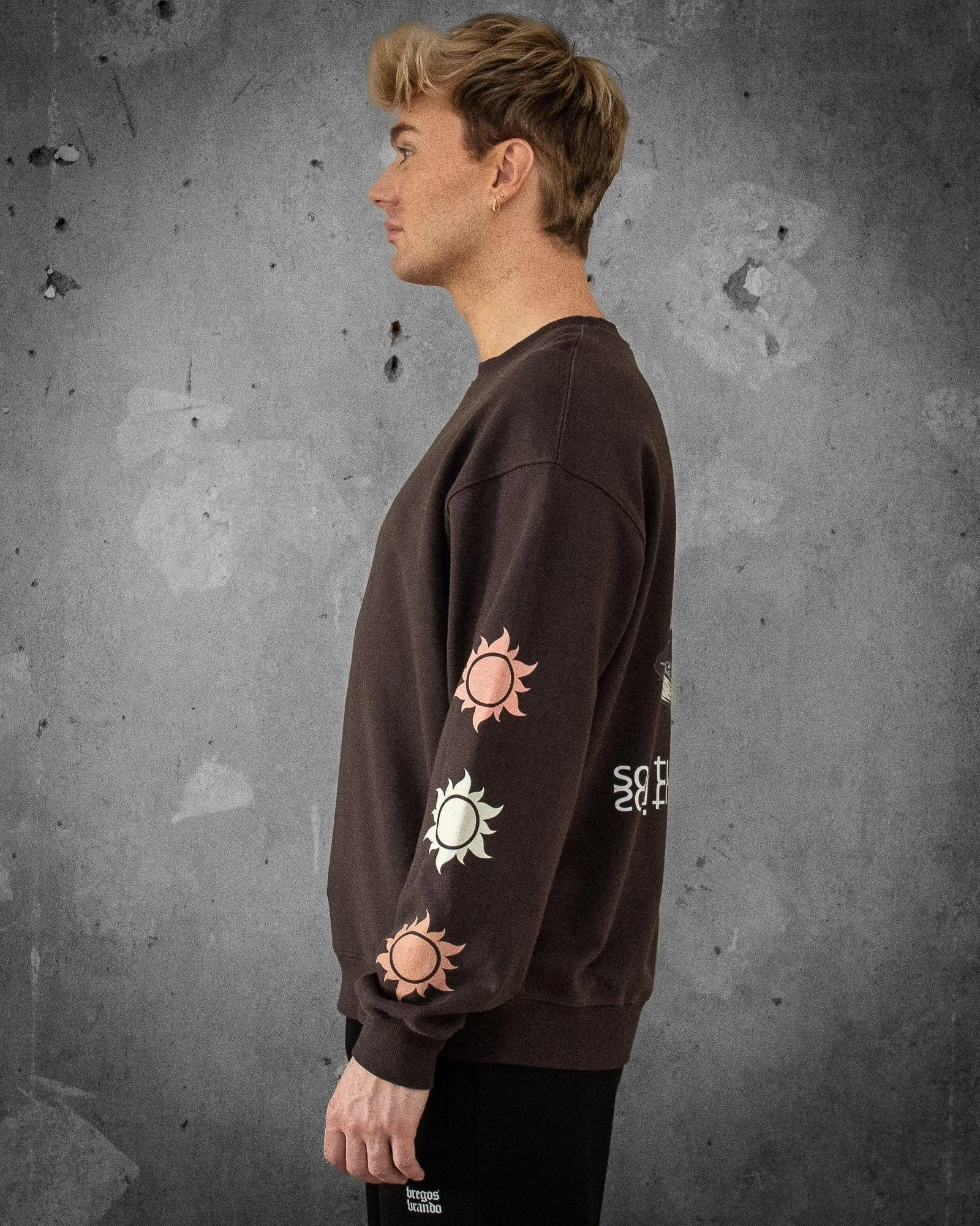 Solitude and Peace | Oversized Charcoal Men's Sweatshirt