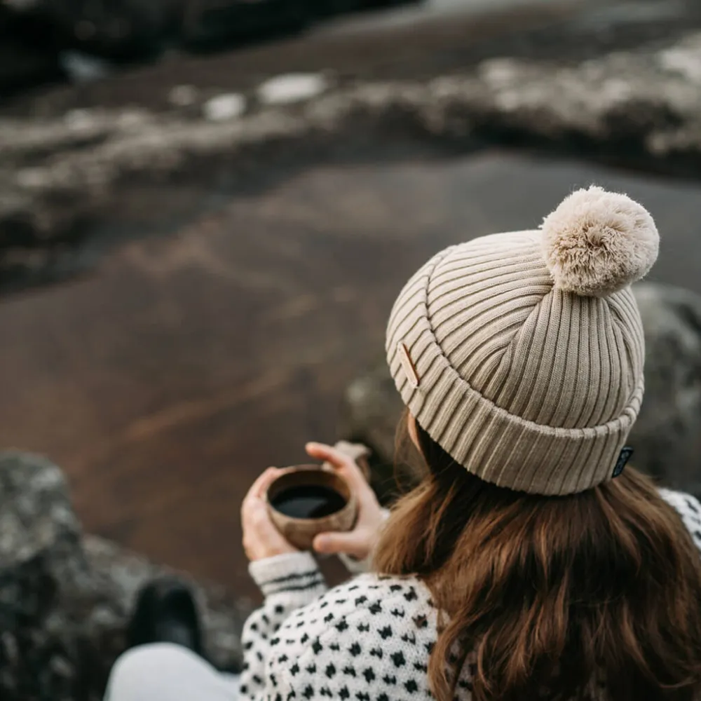 Superyellow Kide Black Merino Wool Beanie (Unisex)