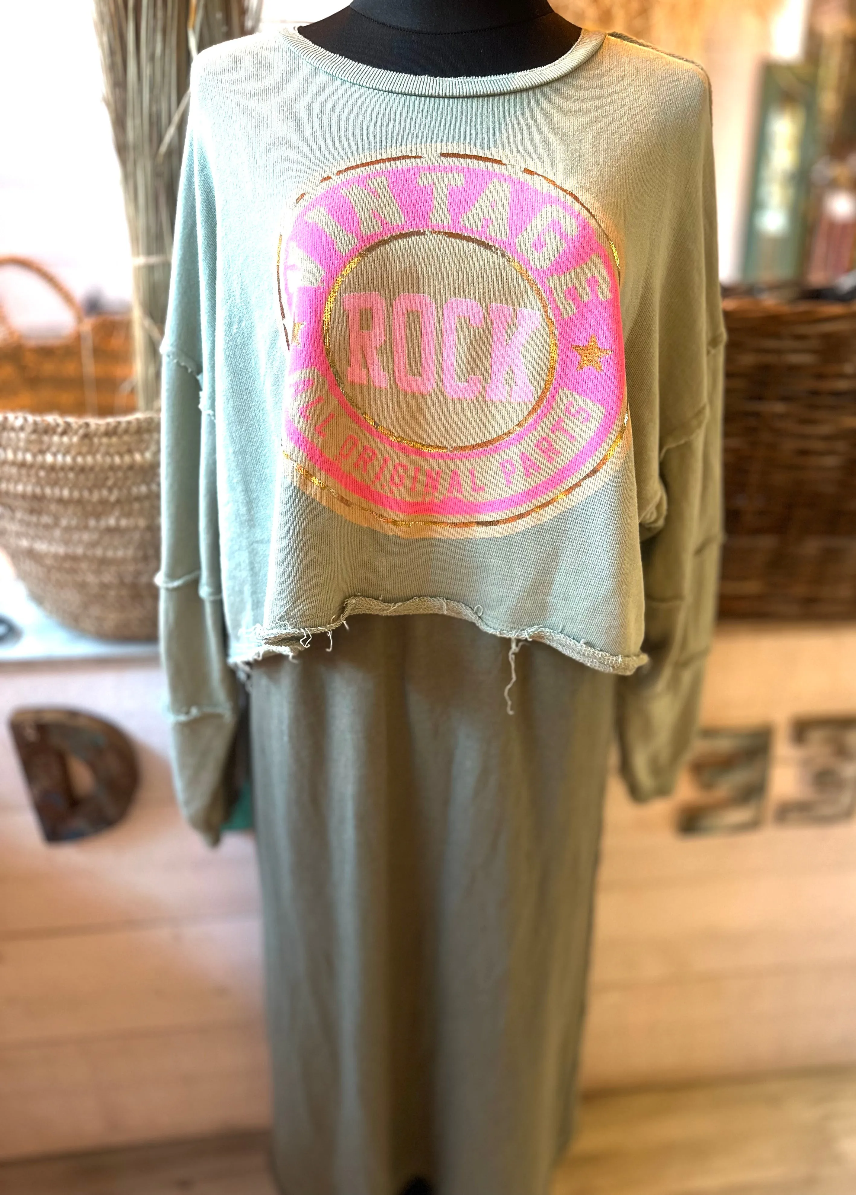 Sweatshirt Druck Vintage Rock