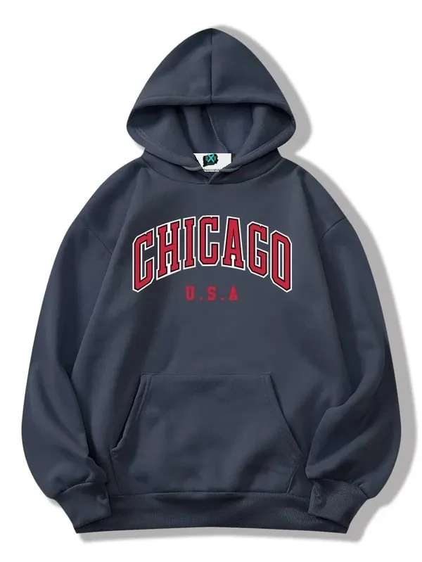 SXV  'CHICAGO’ Printed Cool Aesthetic Sweatshirt Hoodie