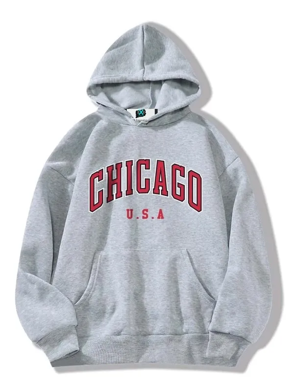 SXV  'CHICAGO’ Printed Cool Aesthetic Sweatshirt Hoodie