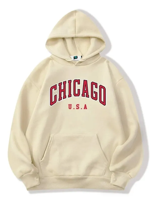 SXV  'CHICAGO’ Printed Cool Aesthetic Sweatshirt Hoodie