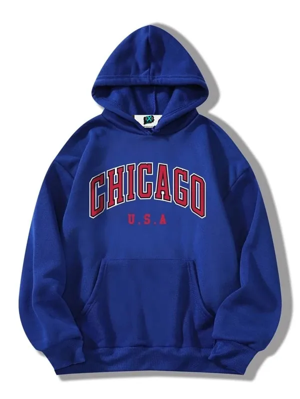 SXV  'CHICAGO’ Printed Cool Aesthetic Sweatshirt Hoodie