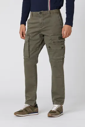 Tapered gabardine cargo pants