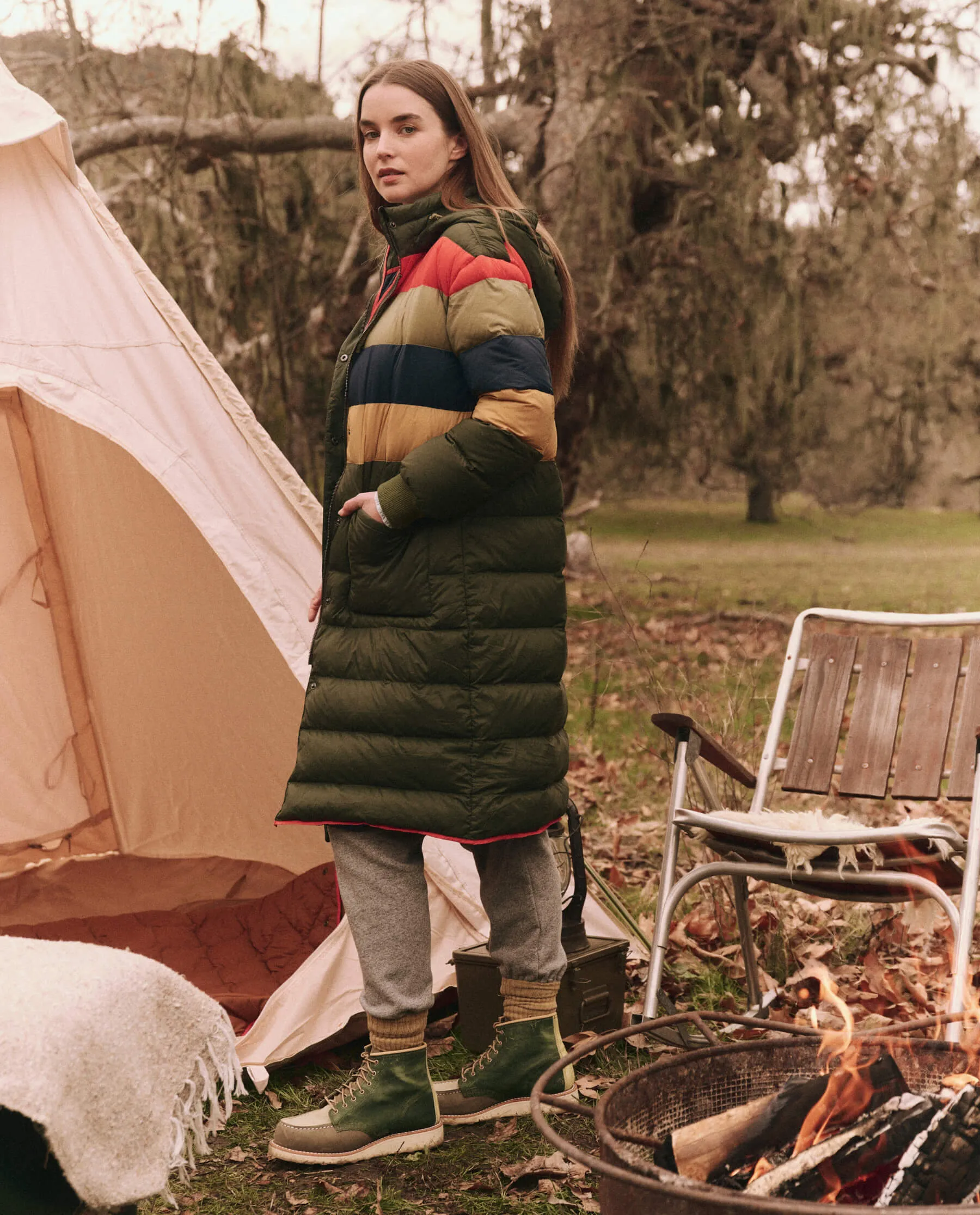 The Down Storm Puffer. -- Mountain View Multi Stripe