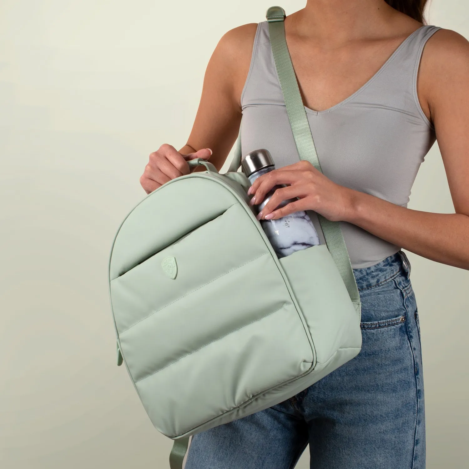 The Puffer Backpack - Sage Green