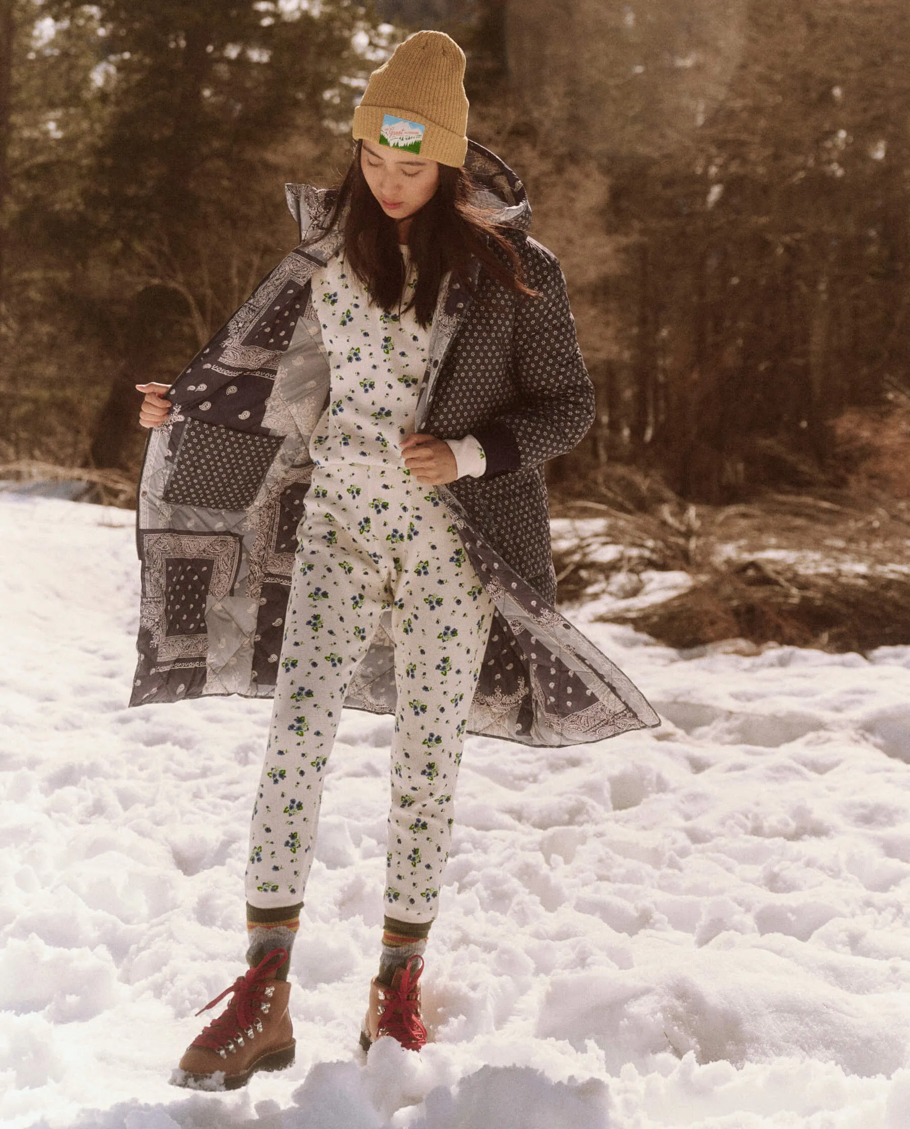 The Reversible Down Storm Puffer. -- Patchwork Bandana and Dewdrop Floral