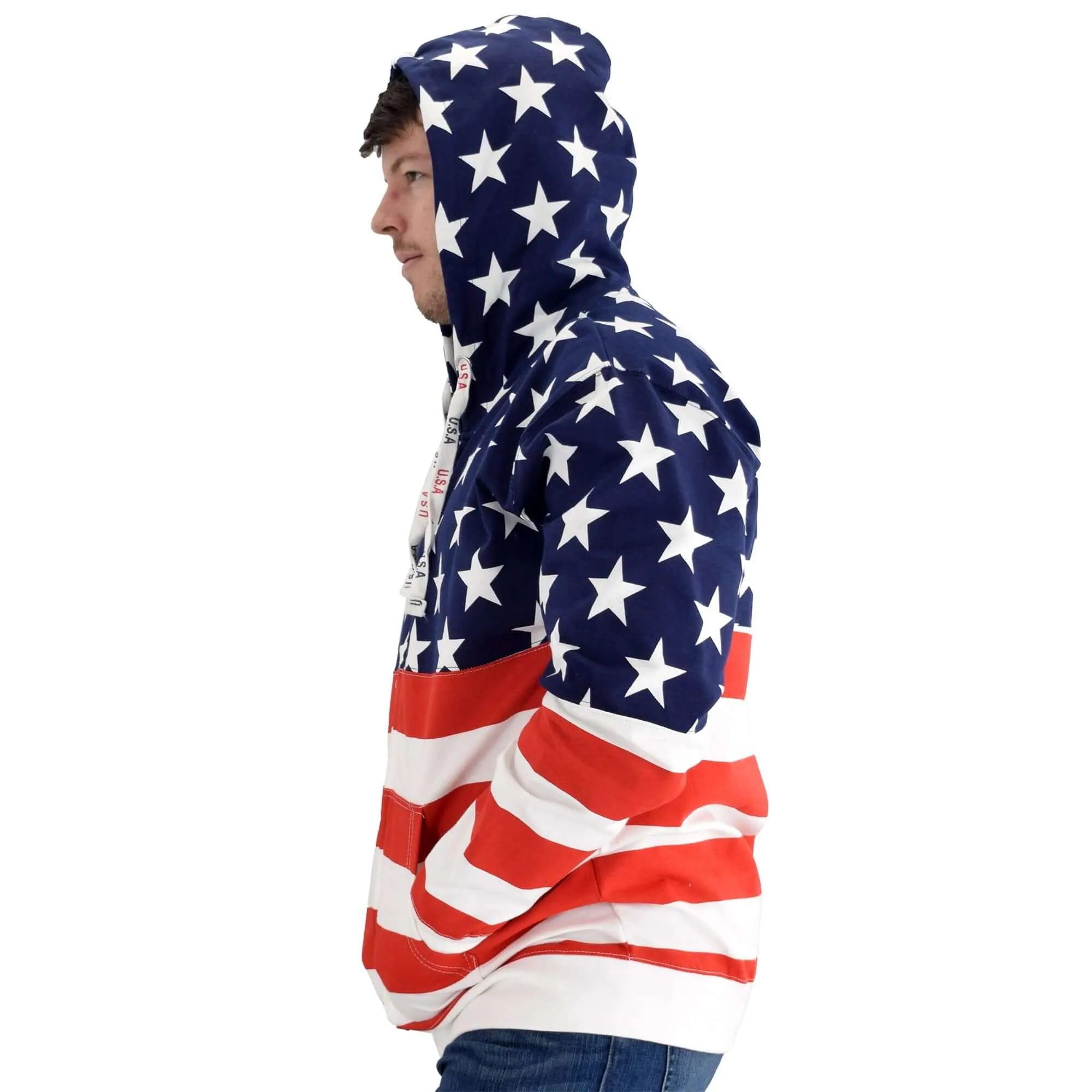 Unisex Patriotic Stars Full Zip Stars and Stripes Hoodie