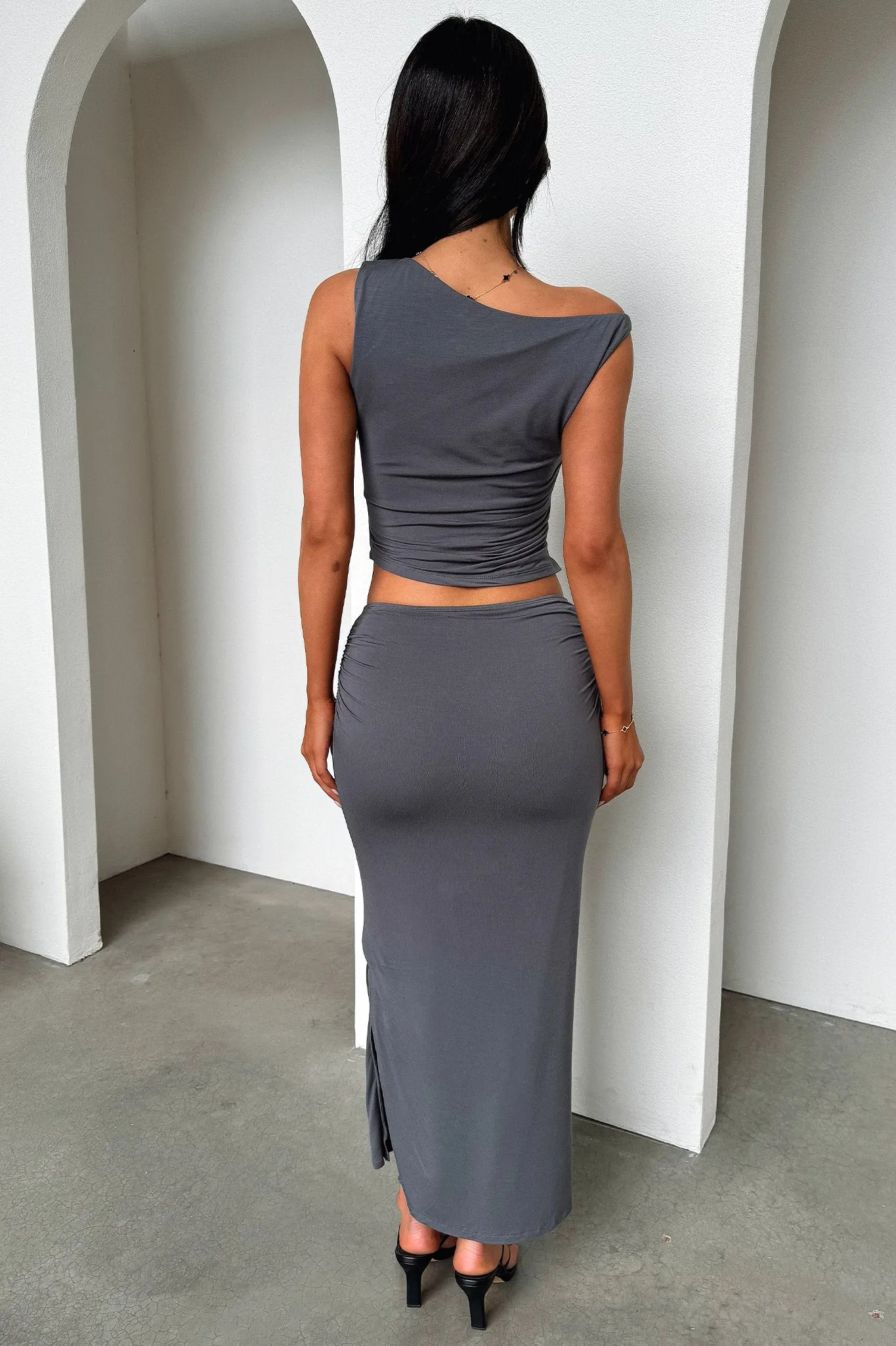 Vamika Maxi Skirt - Charcoal