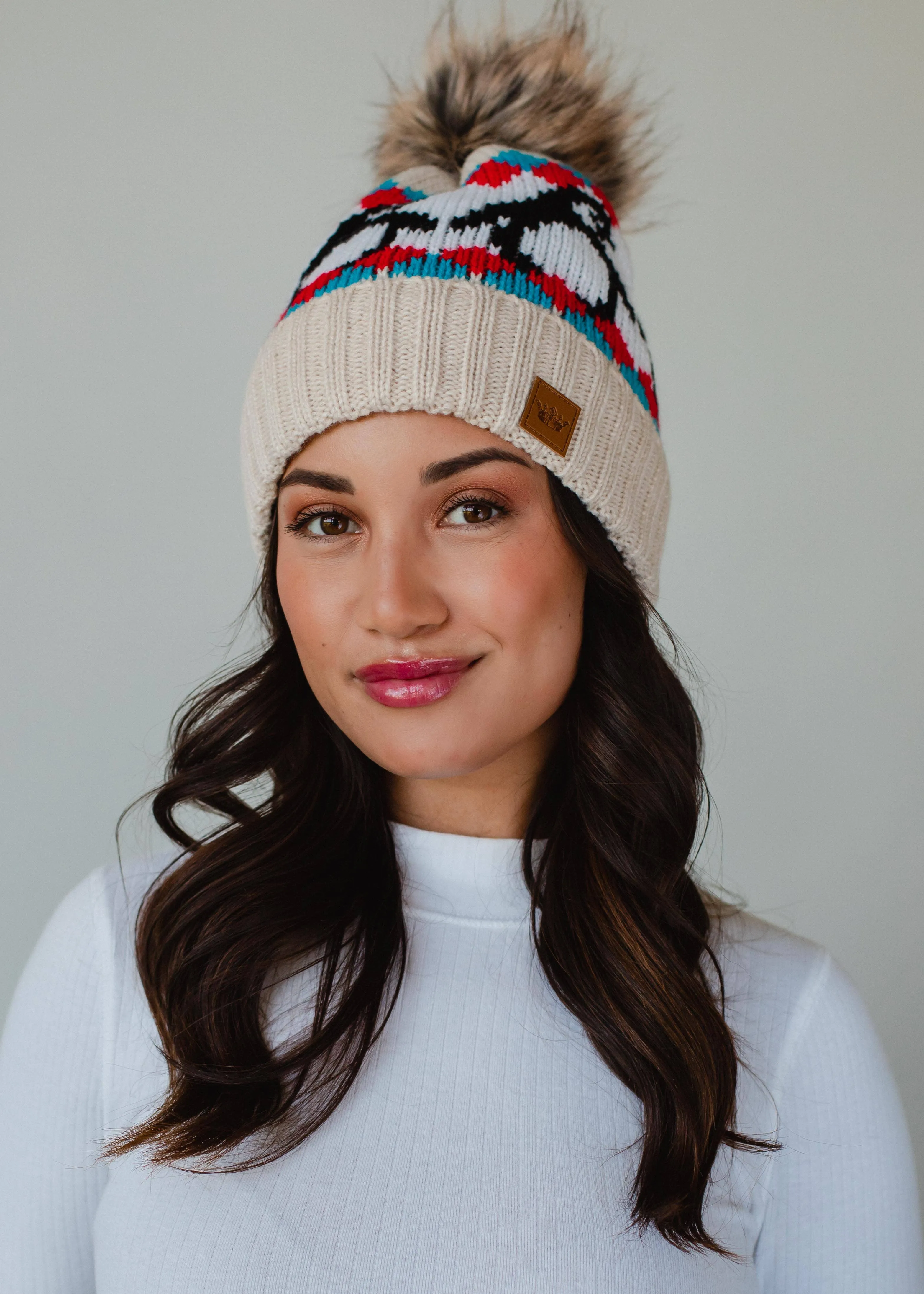 Viv Penguin Patterned Pom Hat