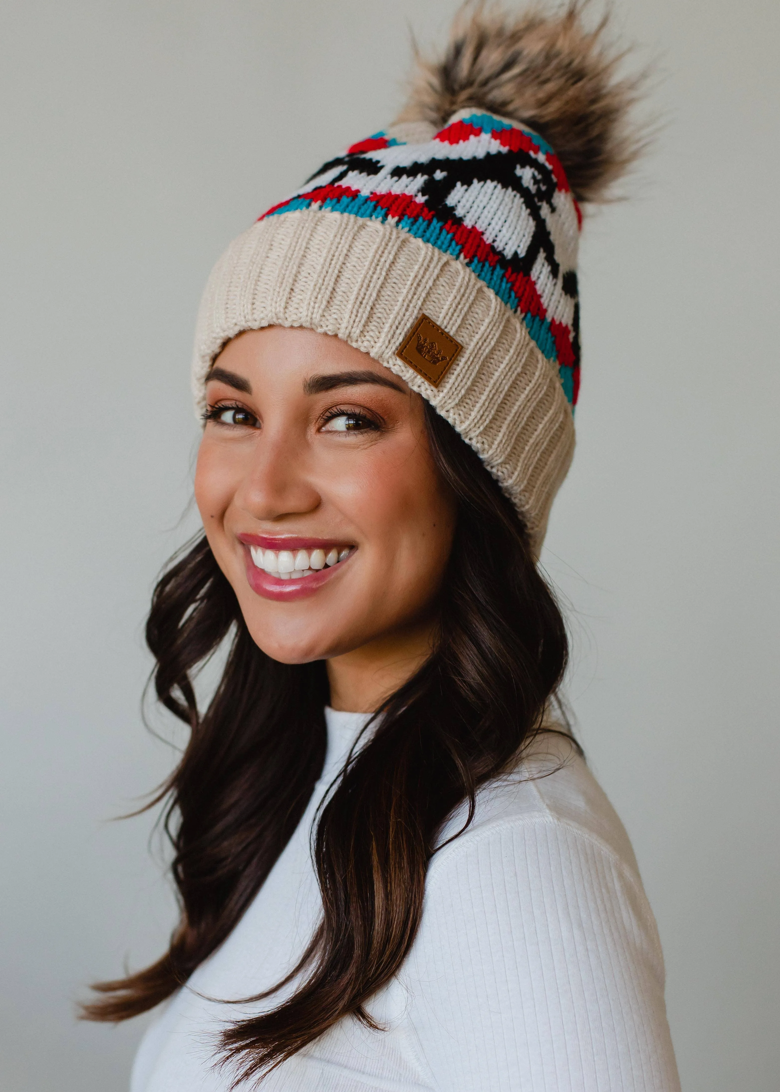 Viv Penguin Patterned Pom Hat