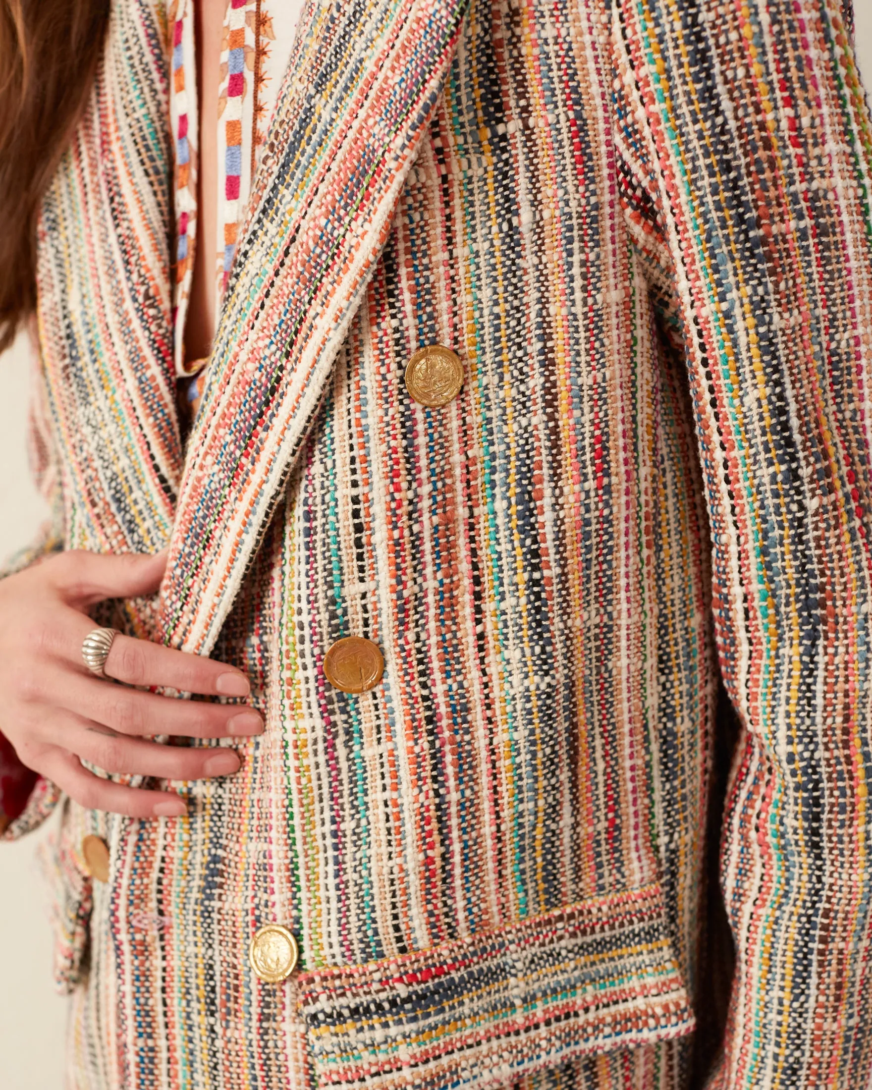 Wade Rainbow Bouclé Coat