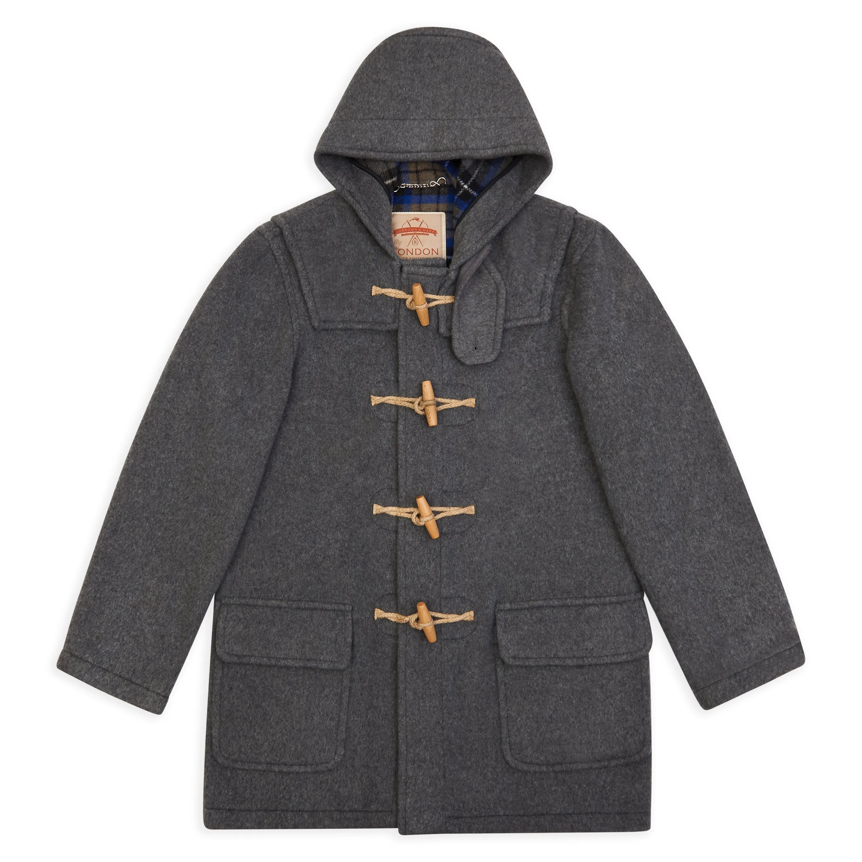 Water Repellent Wool Duffle Coat - Grey