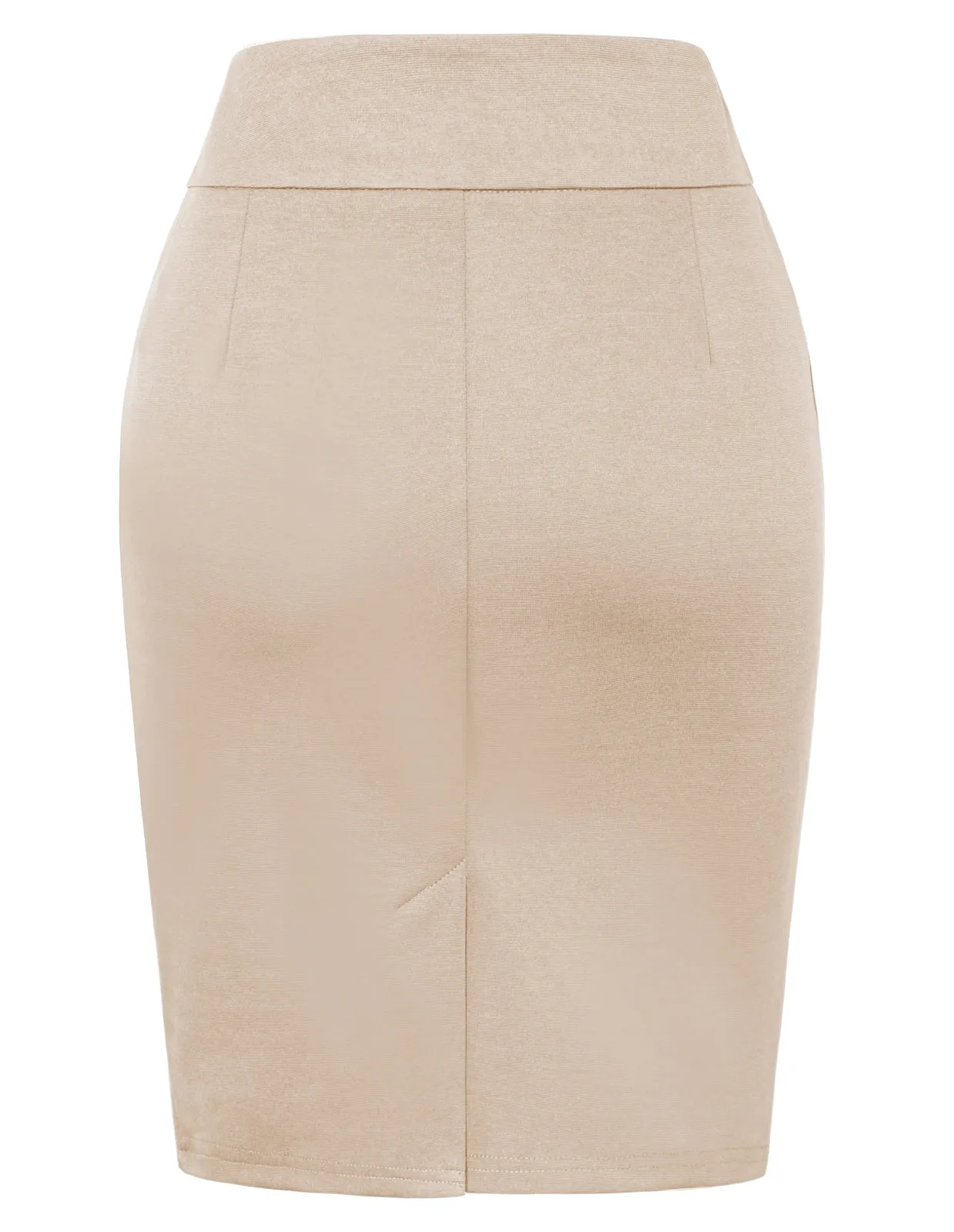 Women Back Slit Pencil Skirt OL High Waist Above Knee Bodycon Skirt