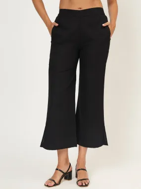 Women Straight Fit Black Trouser