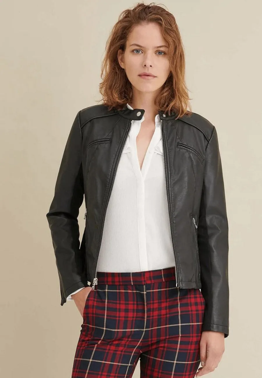 Women's Black Leather Jacket