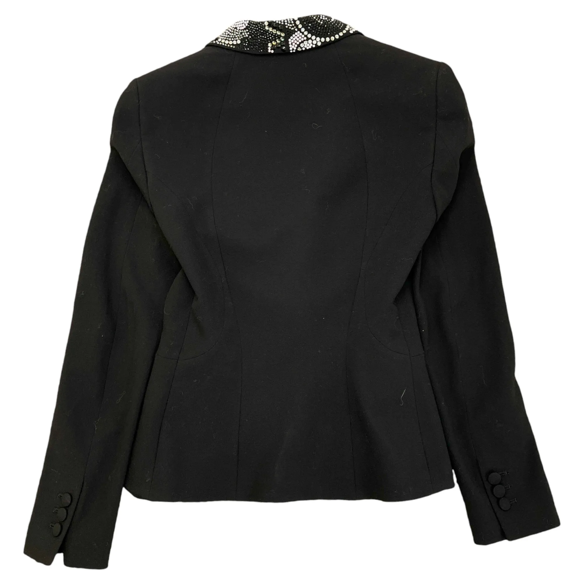 Women's Rhinestone Collar Jacket Black Size S