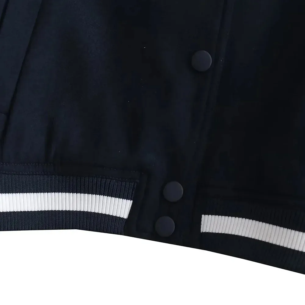 Women's Sporty Cropped Jacket with Contrast Trim