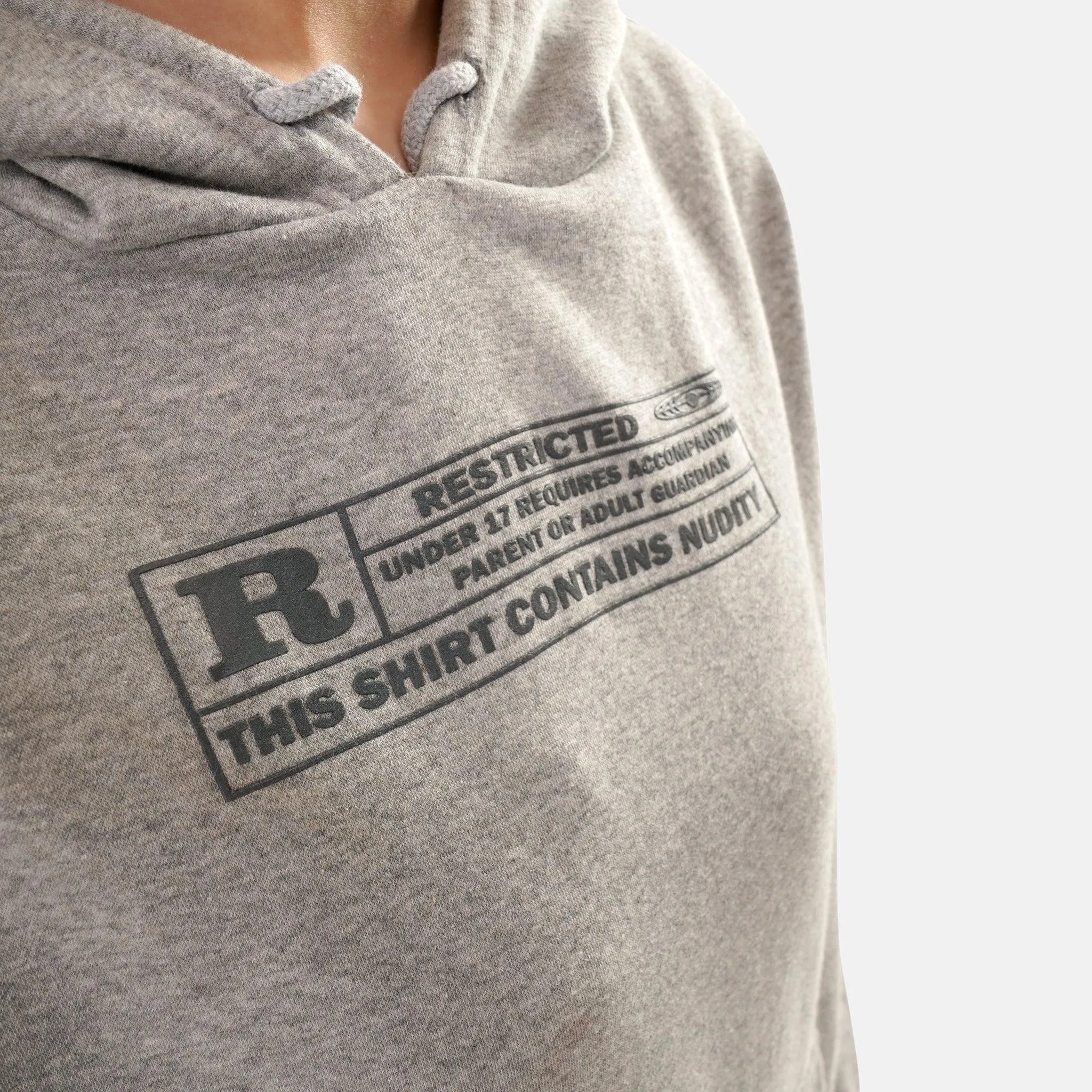 Worldwide Long Fleece Hoodie in Grey Melange