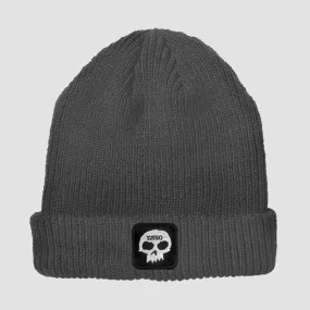 Zero Single Skull Patch Beanie Charcoal